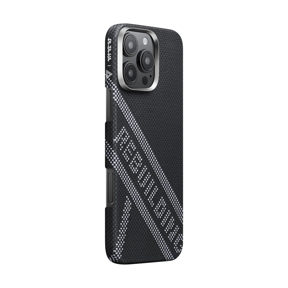 Pitaka Tactile Woven Rebuilding Serisi iPhone 16 Pro Max M-safe Şarj Özellikli Aramid Fiber Re-TROS Tasarımlı Kılıf Pitaka Tactile Woven Rebuilding Serisi iPhone 16 Pro Max M-safe Şarj Özellikli Aramid Fiber Re-TROS Tasarımlı Kılıf